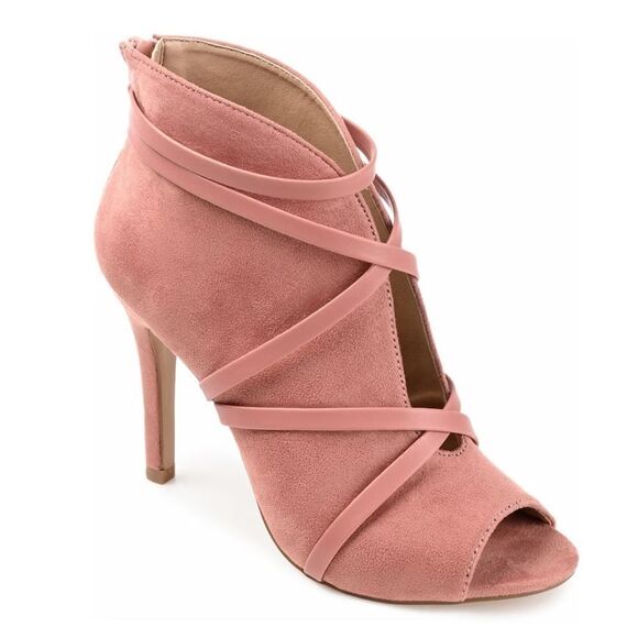 Journee Collection Samara Light blush Suede Booties Size 10 shoes - Picture 1 of 13
